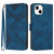 For iPhone 13 Line Pattern Skin Feel Leather Phone Case(Royal Blue)