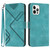 For iPhone 12 Pro Max Line Pattern Skin Feel Leather Phone Case(Light Blue)