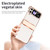 For Samsung Galaxy Z Flip3 5G Plated Plain Leather Folding Phone Case with Hinge(White)