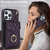 For iPhone 12 Pro Max Rhombic Texture Card Bag Phone Case with Long Lanyard(Dark Purple)
