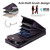 For iPhone 12 Pro Max Rhombic Texture Card Bag Phone Case with Long Lanyard(Dark Purple)