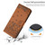 For iPhone 13 Pro Max Cat Embossing Pattern Leather Phone Case with Lanyard(Brown)