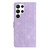 For Samsung Galaxy S22 Ultra 5G Flower Butterfly Embossing Pattern Leather Phone Case(Purple)