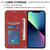 For iPhone 15 Plus Football Texture Magnetic Leather Flip Phone Case(Red)
