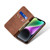 For iPhone 15 Plus Denim Texture Casual Style Horizontal Flip Leather Case(Brown)