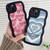 For iPhone 13 Wavy Lambskin Love TPU Phone Case(Blue)