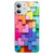 For iPhone 11 Colorful Toy Bricks Pattern Shockproof Glass Phone Case(Silver)