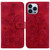 For iPhone 13 Pro Max Lily Embossed Leather Phone Case(Red)