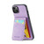 For iPhone 15 Fierre Shann Crazy Horse Card Holder Back Cover PU Phone Case(Purple) For iPhone 15 Fierre Shann Crazy Horse Card Holder Back Cover PU Phone Case(Purple)