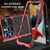 For iPhone 15 Pro Max R-JUST Metal + Silicone + Tempered Glass Life Waterproof Phone Case with Holder(Red)