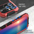 For iPhone 15 Pro Max R-JUST Metal + Silicone + Tempered Glass Life Waterproof Phone Case with Holder(Red)