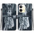 For OPPO Reno9 Pro Crystal Texture Colored Drawing Leather Phone Case(Cat Tiger Reflection)