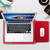 4 in 1 Laptop PU Leather Bag + Power Bag + Cable Tie + Mouse Bag for MacBook 11-12 inch(Red)