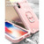 For iPhone X / XS PC + Rubber 3-layers Shockproof Protective Case with Rotating Holder(Rose Gold)