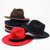 Men / Women Retro British Style Wool Jazz Cap Big Edge Sun Hat(Navy)