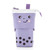 ANGOO Cute Girl Heart Multifunctional Pen Holder Stationery Retractable Storage Bag(Taro Milk Tea)