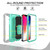 For iPhone X / XS PC + Rubber 3-layers Shockproof Protective Case with Rotating Holder(Grey White + Mint Green)