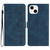 For iPhone 15 Plus Seven Butterflies Embossed Leather Phone Case(Blue)