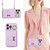 For iPhone 11 Pro Max Horizontal Card Bag Ring Holder Phone Case with Dual Lanyard(Purple)