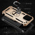 For iPhone 15 Plus Shockproof TPU + PC Phone Case with Holder(Gold)