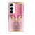 For Samsung Galaxy S23 Crystal 3D Shockproof Protective Leather Phone Case(Pink Bottom Butterfly)