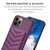 For iPhone 12 / 12 Pro BF26 Wave Pattern Card Bag Holder Phone Case(Dark Purple)