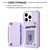 For iPhone 15 Pro BF27 Metal Ring Card Bag Holder Phone Case(Purple)