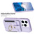 For iPhone 15 Pro BF27 Metal Ring Card Bag Holder Phone Case(Purple)