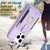 For iPhone 15 Pro BF27 Metal Ring Card Bag Holder Phone Case(Purple)