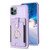 For iPhone 11 Pro BF27 Metal Ring Card Bag Holder Phone Case(Purple)