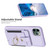 For iPhone 11 Pro BF27 Metal Ring Card Bag Holder Phone Case(Purple)