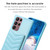 For Samsung Galaxy S22 Ultra 5G BF26 Wave Pattern Card Bag Holder Phone Case(Blue)