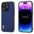 For iPhone 15 ABEEL Haze Texture PU Phone Case(Dark Blue)