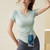 For iPhone 15 Pro Electroplating Marble Dual-side IMD Phone Case with Lanyard(Green 017)