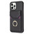 For iPhone 12 Pro Max BF29 Organ Card Bag Ring Holder Phone Case(Black)
