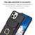 For iPhone 12 Pro Max BF29 Organ Card Bag Ring Holder Phone Case(Black)