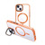 For iPhone 15 MagSafe Magnetic Invisible Holder Transparent Phone Case(Orange)