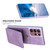 For Samsung Galaxy S22 Ultra 5G BF28 Frosted Card Bag Phone Case with Holder(Purple)