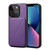 For iPhone 13 Imitation Calfskin Leather Back Phone Case with Holder(Purple)