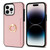 For iPhone 15 Pro Ring Card  Litchi Leather Back Phone Case(Pink)