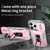 For iPhone 13 Pro Max Sliding Camshield Holder Phone Case(Pink + Grey Green)
