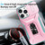For iPhone 13 Pro Max Sliding Camshield Holder Phone Case(Pink + Grey Green)