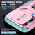 For iPhone 13 Pro Max Sliding Camshield Holder Phone Case(Pink + Grey Green)