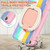 For Samsung Galaxy Tab A 8.0 (2019) T290 / T295 Silicone + PC Protective Case with Holder & Shoulder Strap(Colorful Pink)