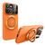 For iPhone 13 Large Window MagSafe Magnetic Holder Phone Case(Orange)