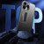 For iPhone 13 Frosted Metal Hybrid TPU Holder Phone Case(Black)