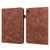 For Samsung Galaxy Tab A9 Lace Flower Embossing Pattern PU Tablet Case(Brown)