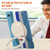 For iPad 9.7 inch (2018/2017) Silicone + PC Protective Case with Holder & Shoulder Strap(Colorful Blue)