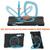 For Samsung Galaxy Tab S8 / Galaxy Tab S7 T870 / T875 Silicone + PC Protective Case with Holder & Shoulder Strap(Black+Blue)