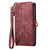 For Samsung Galaxy S22+ 5G Geometric Zipper Wallet Side Buckle Leather Phone Case(Red)